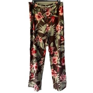 Tommy Bahama Vintage Tropical Hawaiian Floral Silk Pants Size 6